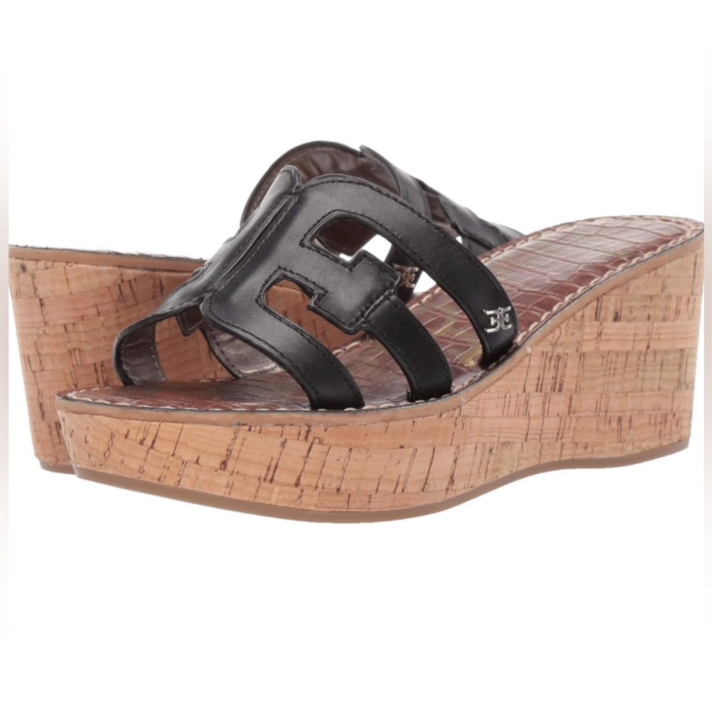 Sam Edelman Regis Leather Slip-On Wedge Sandal Women's Size 9.5 (NWT) - Picture 2 of 16